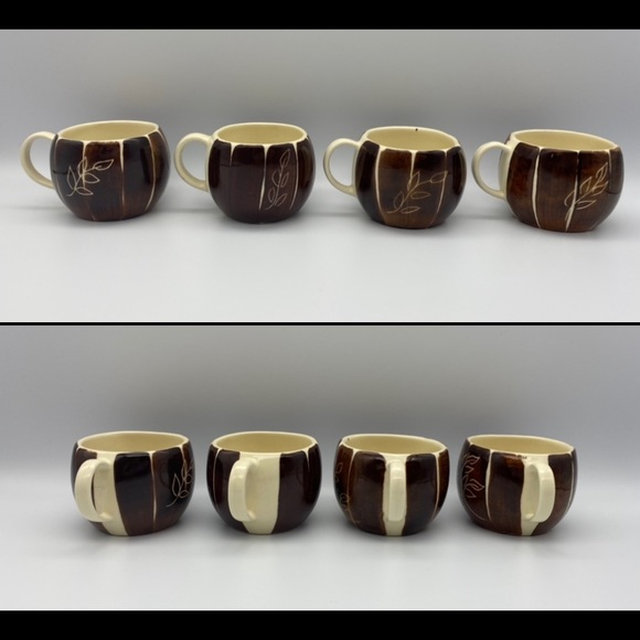 6 Piece Lot of Purinton Intaglio Brown Pottery - Picture 7 of 12